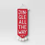 18" 'Jingle All the Way' Fabric Hanging Wall Décor Red/White - Wondershop™