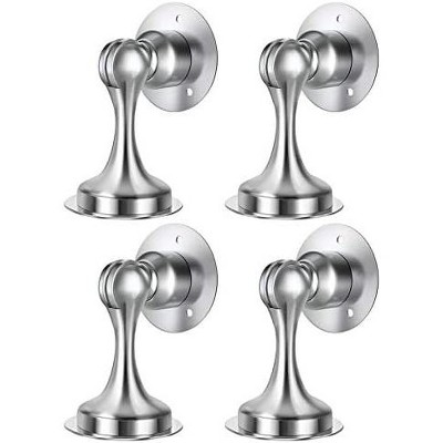 DOMETOUR Magnetic Door Stoppers 2 Pack – Stainless Steel Heavy Duty Holder for Wall/Floor, No Drill 3D Adhesive & Screws, Strong Magnet