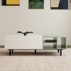 Luck Live Modern Living Room Coffee Table with 2 Drawers, Two-Tone Design, Open Shelves, Hidden Handle & Metal Legs - 2 of 4