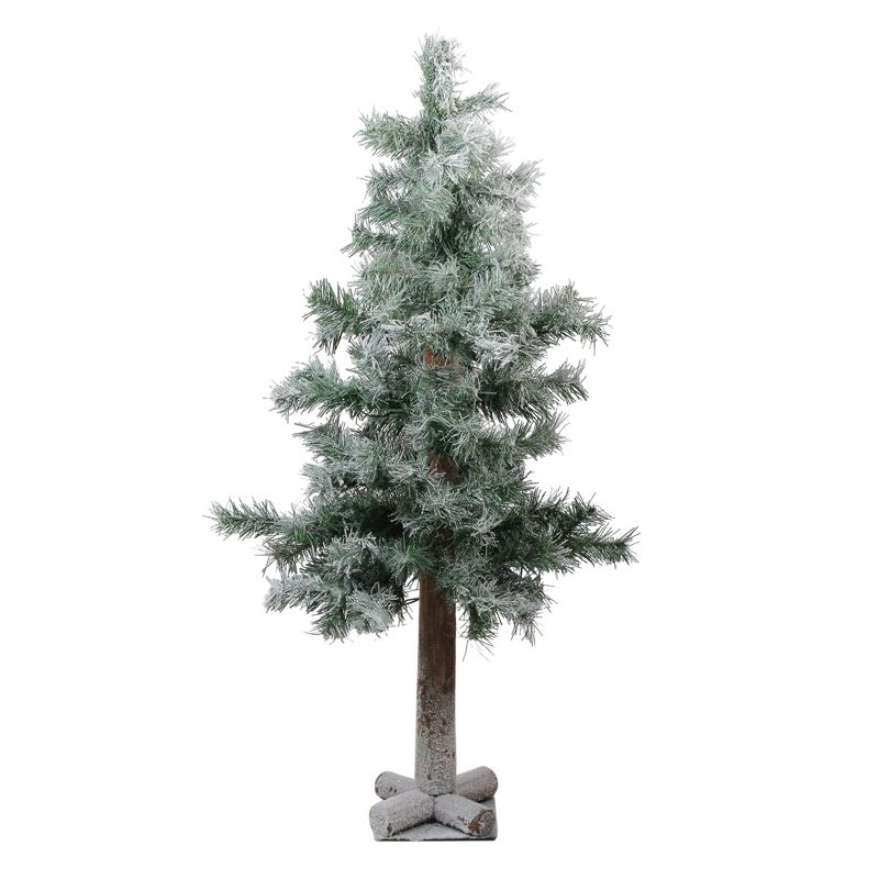 Northlight 3' Unlit Artificial Christmas Tree Medium Flocked and Glittered Woodland Alpine, 1 of 4