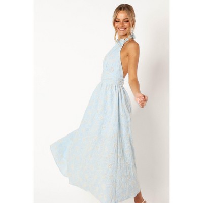 Petal And Pup Womens Taila Halterneck Midi Dress - Blue Floral 12 : Target