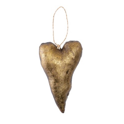 Transpac Canvas Heart w/Gold Leafing Home Decorations Valentines