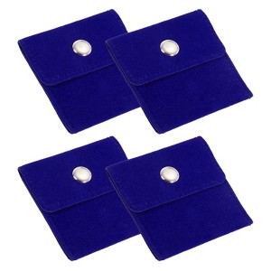 Unique Bargains Earrings Necklaces Rings Velvet Pouches Snap Button Portable Jewelry Storage Bag 4 Pcs - 1 of 4