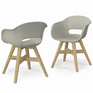 PAGED Set of 2 Patio Dining Chairs,Modern Outdoor Dining Chairs with Wood Frame,23.6 inch Chairs Suitable for Patio,Garden - 1 of 4