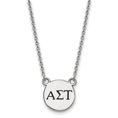 Black Bow Jewelry Sterling Silver Alpha Sigma Tau Greek Life Necklace 18 Inch