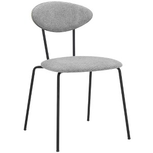 Armen Living,Neo Modern Gray Fabric and Black Metal Dining Room Chairs - Set of 2 - 1 of 4