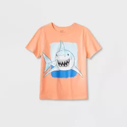 Kids' Adaptive Shark Graphic T-Shirt - Cat & Jack™ Peach
