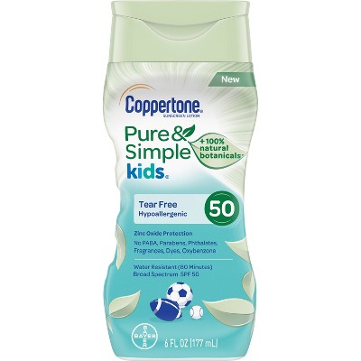 Coppertone Pure and Simple Kids Mineral Sunscreen Lotion - SPF 50 - 6 fl oz