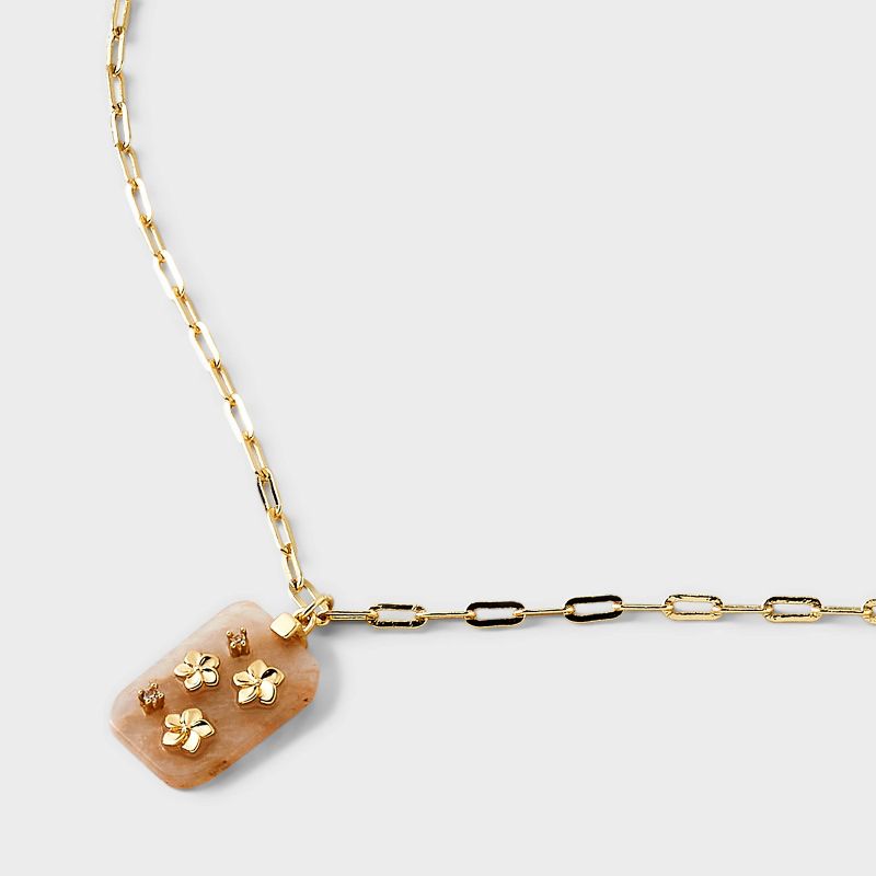 Beloved + Inspired 14k Gold Dipped Flower Pendant Necklace - Gold, 4 of 5