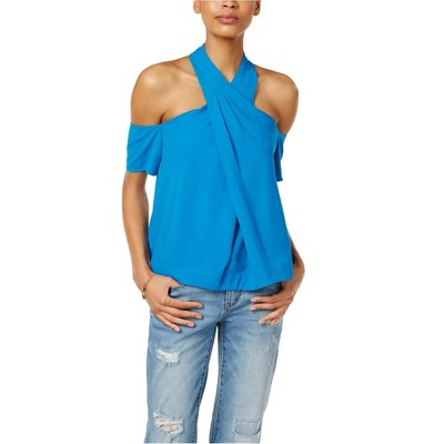 Rachel Roy Womens Cold Shoulder Knit Blouse