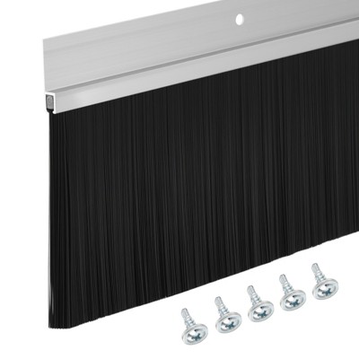 Unique Bargains Aluminum Nylon Door Brush Bottom Sweeps 35.46" x 5.83" Silver 1 Pc