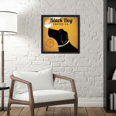 Black Dog Coffee Co. Framed Canvas Art Print