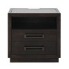 Vynxaria Modern 1pc Bedroom Nightstand - Charcoal Finish, 2 Drawers,Ash Veneer Bed-Side Table - 4 of 4
