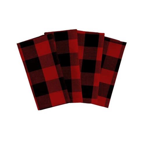Red Black Lumberjack Buffalo Plaid Pattern Bath Towel Set