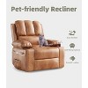 WhizMax Oversized Electric Recliner Chair with Heat & Massage, 360° Swivel Rocker, PU Leather, Extra Comfort Sponge Filling, Supports Up to 400 lbs. - 4 of 4