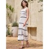INSPIRE CHIC Women's Crochet Cover Ups Striped Hollow Out Swimsuit Sleeveless Coverup Beach Dress - 4 of 4