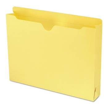 Smead Poly Two-Pocket Folder, Three-Hole Punch Prong Fasteners, Letter  Size, Yellow, 3 per Pack (87733)