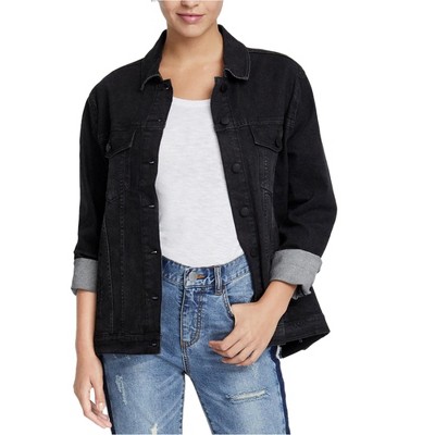 Rachel Roy Womens Embellished Jean Jacket