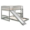 Twin Over Twin Bunk Bed with Slide and Ladder, White - 3 of 4