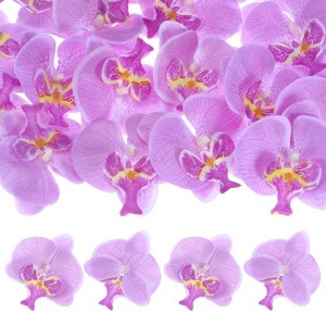 Unique Bargains Silk Plastic Durable Handcrafted Artificial Orchid Flower Heads 20 Pcs - 1 of 4