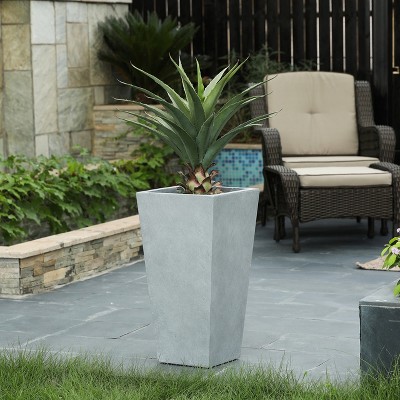 Black Tall Tapered Magnesium Oxide Planter