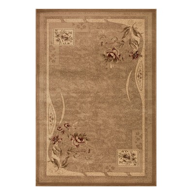 Minimalist Modern Floral Block Power-Loomed Living Room Bedroom Entryway Indoor Area Rug or Runner by Blue Nile Mills