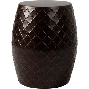 Balkene Home 63261 Patio Sense Braga Metal Stool Table Truly Crossfunctional Planter Sense End Table Stool Living Bedroom - Antique Bronze Finish - 1 of 4