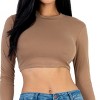 Slickblue Women's Long Sleeve Cropped Top, Crew Neck, Stretch Jersey, Casual Fit, Multiple Color Options, Size S-L - 3 of 4