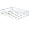 YOOCOZZ Queen Size Rubber Wood Floor Bed with Fence,Door and Safety Guardrails - 2 of 4
