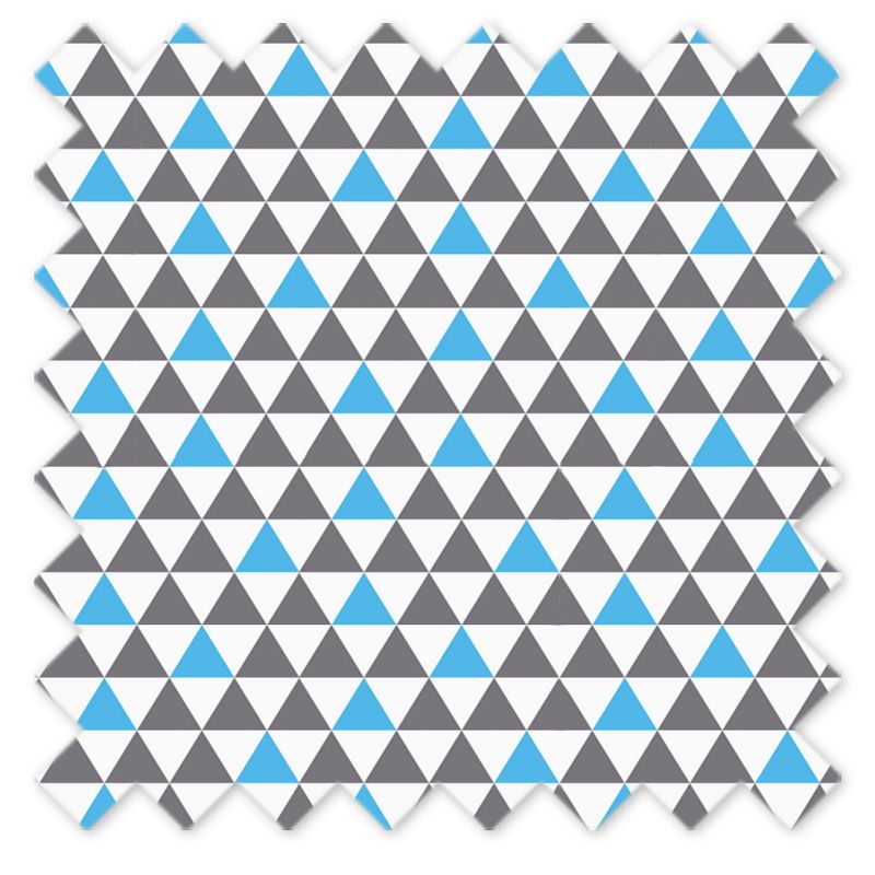 Bacati - Triangles Aqua/Navy/Grey Boys Cotton Window Valance, 4 of 9
