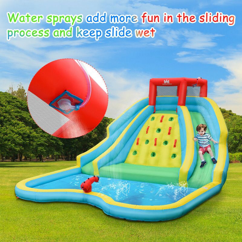 Costway Inflatable Mighty Water Slide Park Bounce Splash Pool Patio, 5 of 13
