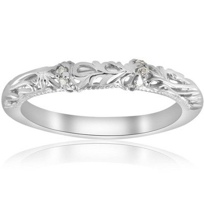 Pompeii3 1/20ct Vintage Diamond Wedding Band 950 Platinum