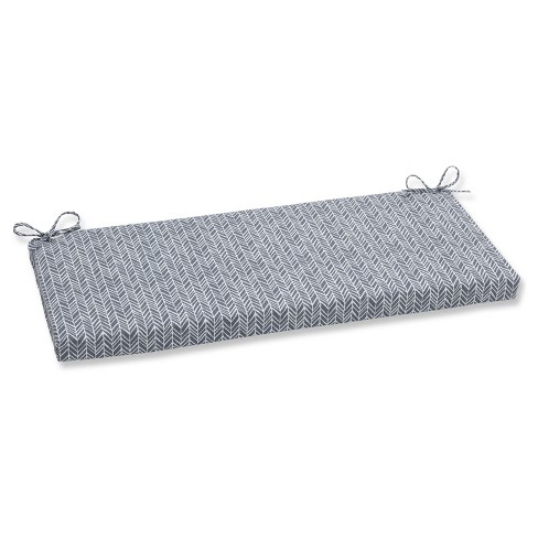 Outdoor Indoor Herringbone Gray Bench Cushion Pillow Perfect
