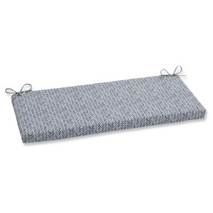 Outdoor/Indoor Herringbone Gray Bench Cushion - Pillow Perfect
