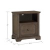 Dark Oak Finish 1pc File Cabinet with Storage Drawer Shelf Casters Movement Wooden Furniture - 4 of 4