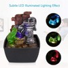 SereneLife Decorative Tabletop LED Water Fountain - SLTWF54LED, Soothing Indoor/Outdoor Waterfall, Black - 3 of 4
