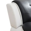 DOMETOUR Modern Black & White Faux Leather Loveseat Sofa - Stylish and Comfortable Addition to Your Living Room - 4 of 4