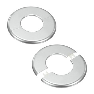 Unique Bargains Wall Split Flange Self-Adhesive Plumbing Cover Plates ABS Faucet Escutcheons 2 Pcs - 1 of 4