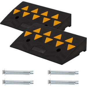 Rubber Threshold Ramp,Wheelchair Ramp with Non-Slip Surface,Rubber Curb Ramp for Home Doorways and Driveway Curbs - 1 of 4