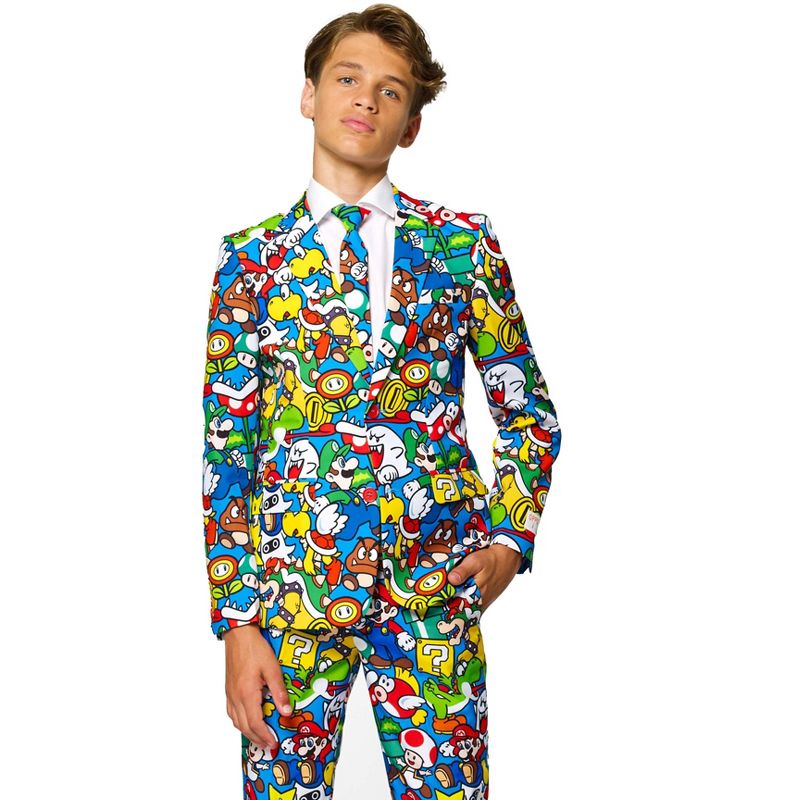 OppoSuits Teen Boys Suit - Super Mario - Multicolor, 3 of 6
