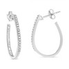 Haus of Brilliance Silver 1/2 Cttw Round and Baguette-Cut Diamond Inside-Outside Hoop Earrings - 2 of 4
