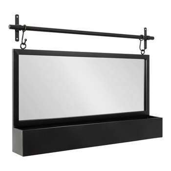 36" x 26" Gammons Wall Mirror with Shelf Black - Kate & Laurel All Things Decor