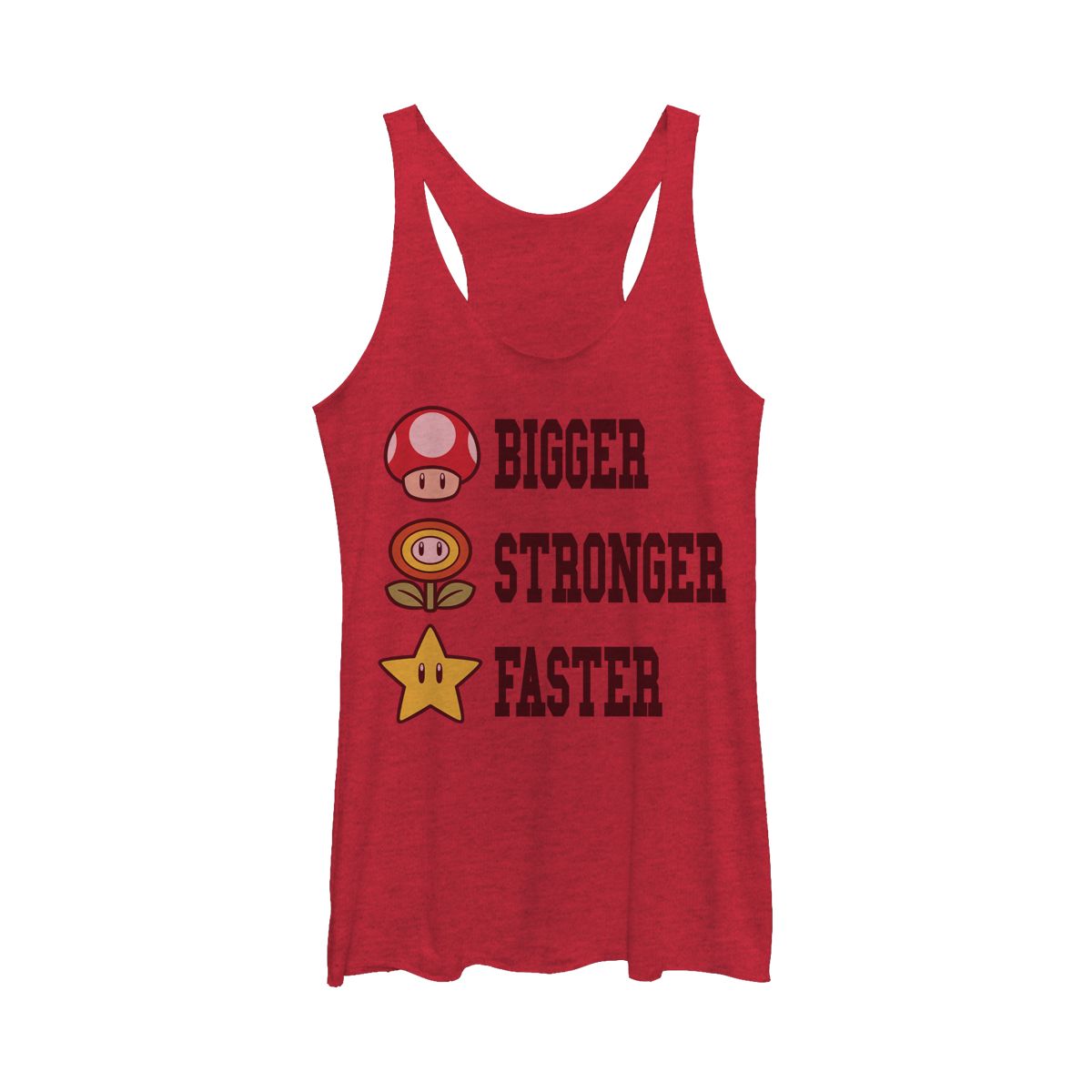 Women's Nintendo Mario Bigger Stronger Faster Racerback Tank Top