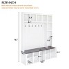 76.7" Farmhouse Hall Tree with Storage Bench, 6 Hooks & Adjustable Shelves, 4-in-1 Entryway Shoe Cabinet with 13 Cubbies for Mudroom-3irtyhousy - 4 of 4