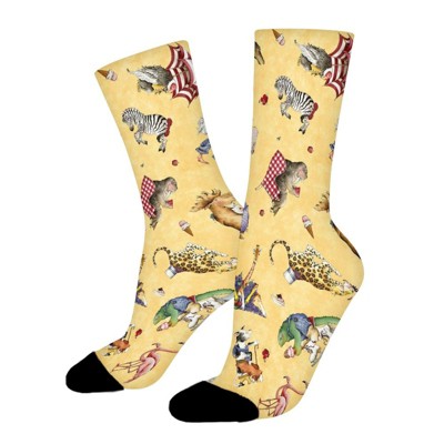 Funny Animals Women Printed Crew Socks Funny Funky Socks Soft Polyester Novelty Gifts for Artists Men