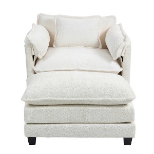 Ridstar Accent Chair and Armchairs with Wider Seat For Living Room & Bedroom-Beige - 1 of 4