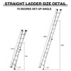 17FT Multi Position Ladder with Wheels,Aluminum 2 in 1 Step Ladder & Straight Ladder, Adjustable Telescoping Ladders For Household Outdoor Work - 3 of 4