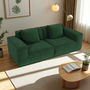 Modular Corduroy Cloud Velvet Convertible Sofa Bed with Plush Comfort - 1 of 4