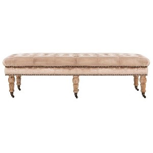 Barney Tufted Bench with Brass Nail Heads  - Safavieh - 1 of 4