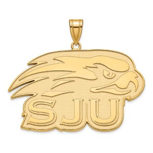 Black Bow Jewelry 14k Yellow Gold St Joseph's Hawks NCAA Extra Large Pendant - 1 of 3